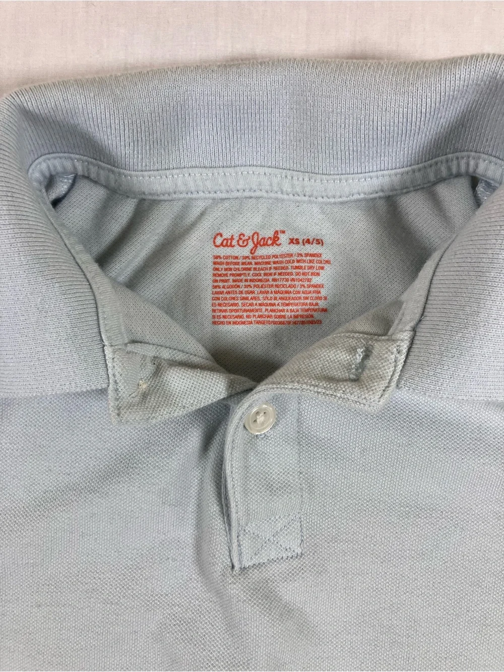 Cat & Jack Pale Blue Polo Shirt with Contrast Trim